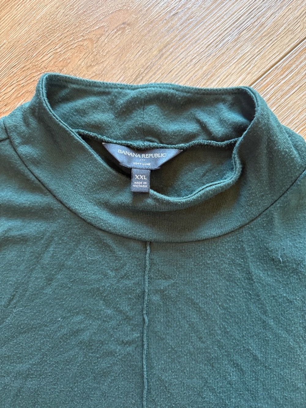 Banana Republic Forest Green Mock Neck Top
